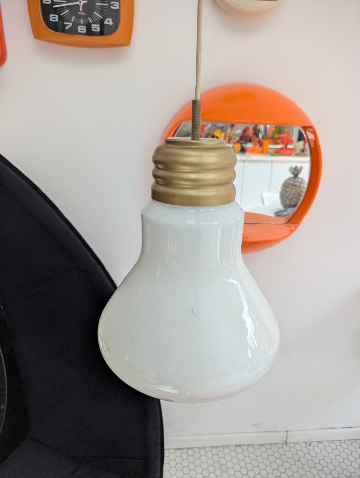 lustre vintage ampoule, Enlèvement ou Envoi, Utilisé, Verre