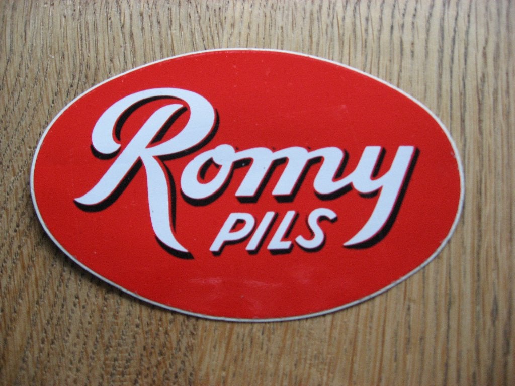 Vintage Sticker Romy Pils, Verzamelen, Ophalen of Verzenden, Nieuw, Merk