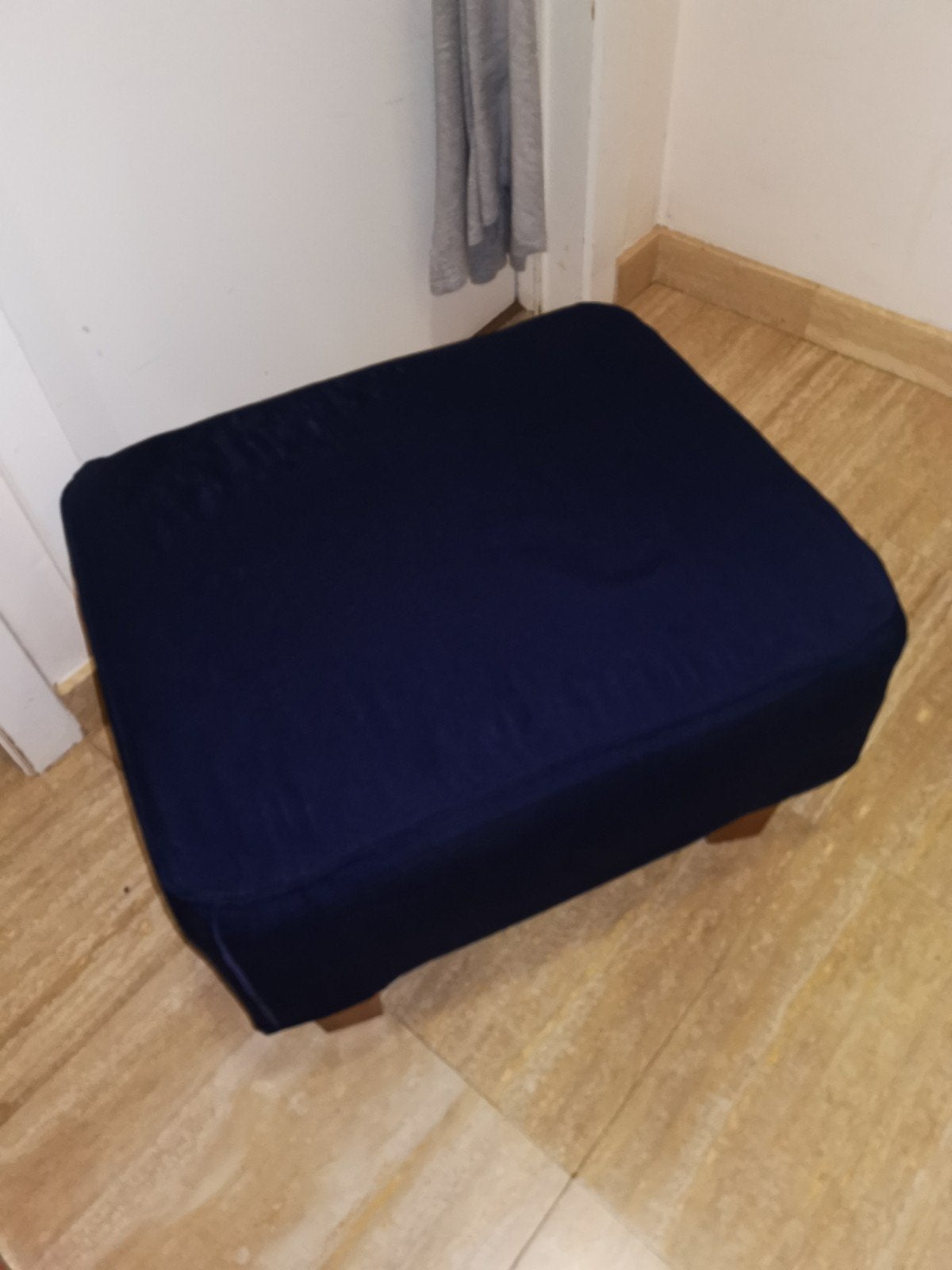 Repose-pieds bleu marine, Enlèvement, Comme neuf, Rectangulaire, Bois