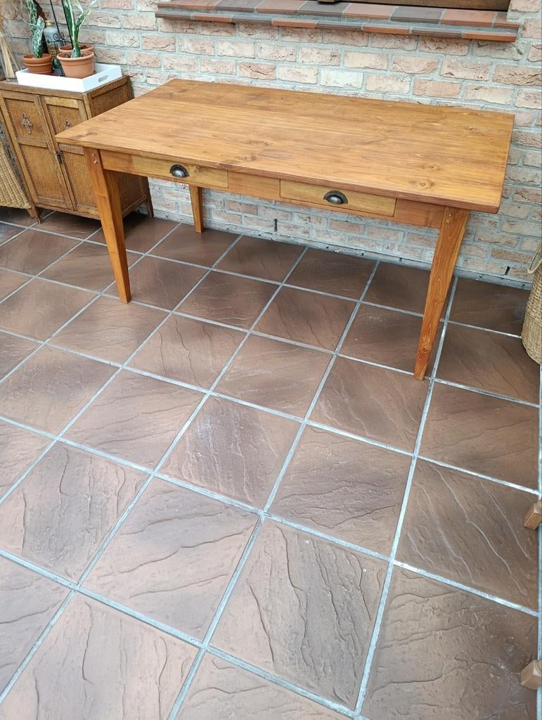 Massief teak tafel, als nieuw, Tuin en Terras, Ophalen, Gebruikt