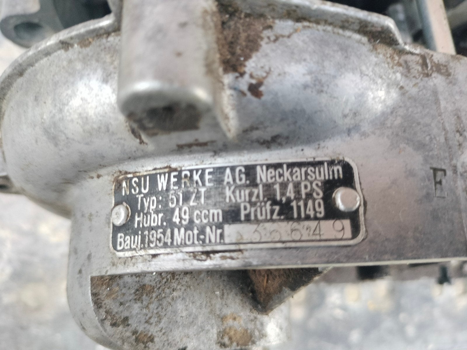 bloc moteur NSU 51ZT BJ 1954, Enlèvement