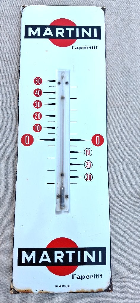 Emaille thermometer Martini 1964, Verzamelen, Ophalen of Verzenden, Zo goed als nieuw, Reclamebord