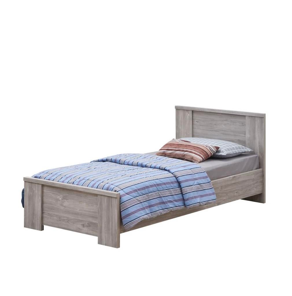 Lit neuf et emballé 90/200cm couleur chêne gris valeur 190€, Ophalen, Zo goed als nieuw, Grijs