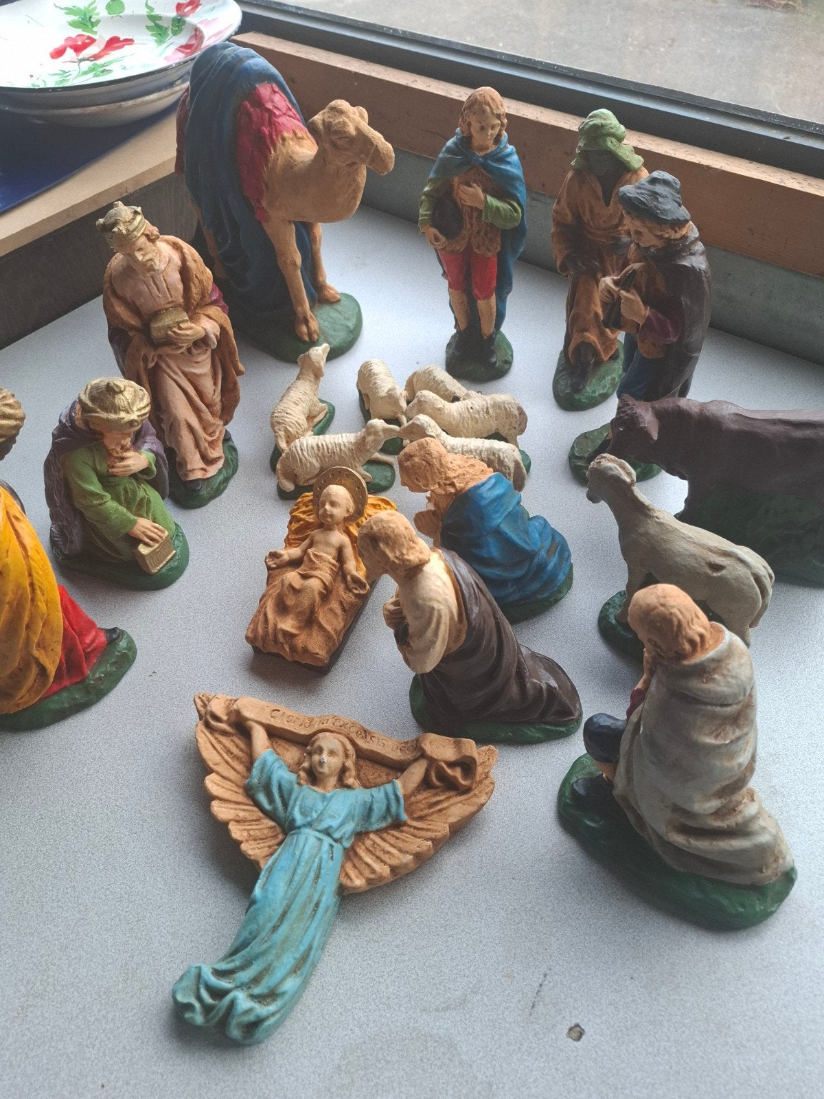 Kerststal figuurtjes gips, Ophalen, Gebruikt, Religie