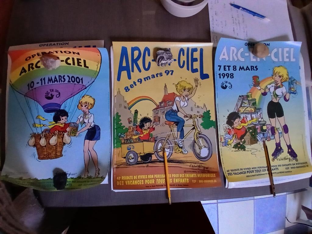 Affiches Natacha Walthéry Opération Arc-en-ciel, Collections, Personnages de BD, Comme neuf, Image, Affiche ou Autocollant, Autres personnages