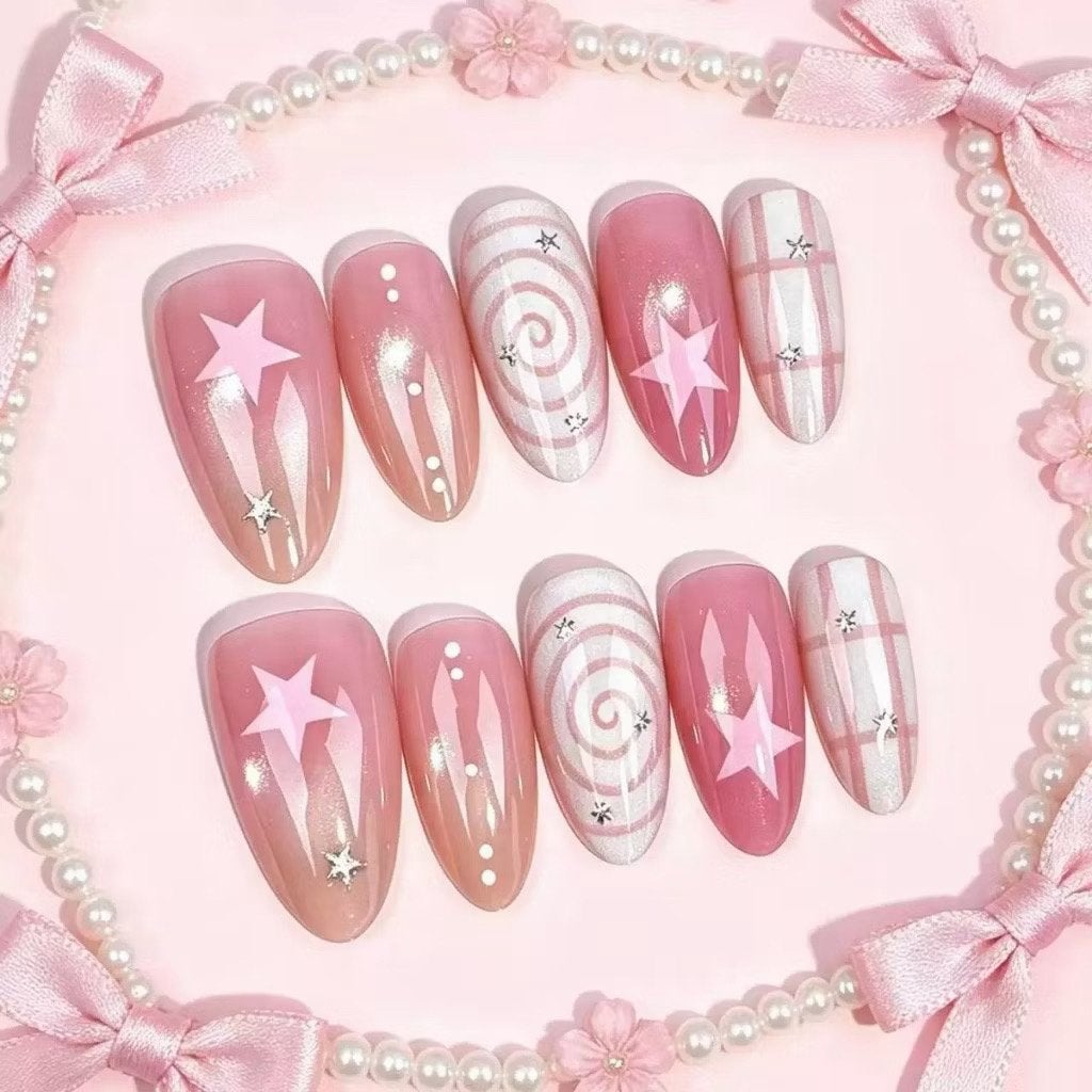Press on nails Bloom pink, Enlèvement ou Envoi, Comme neuf