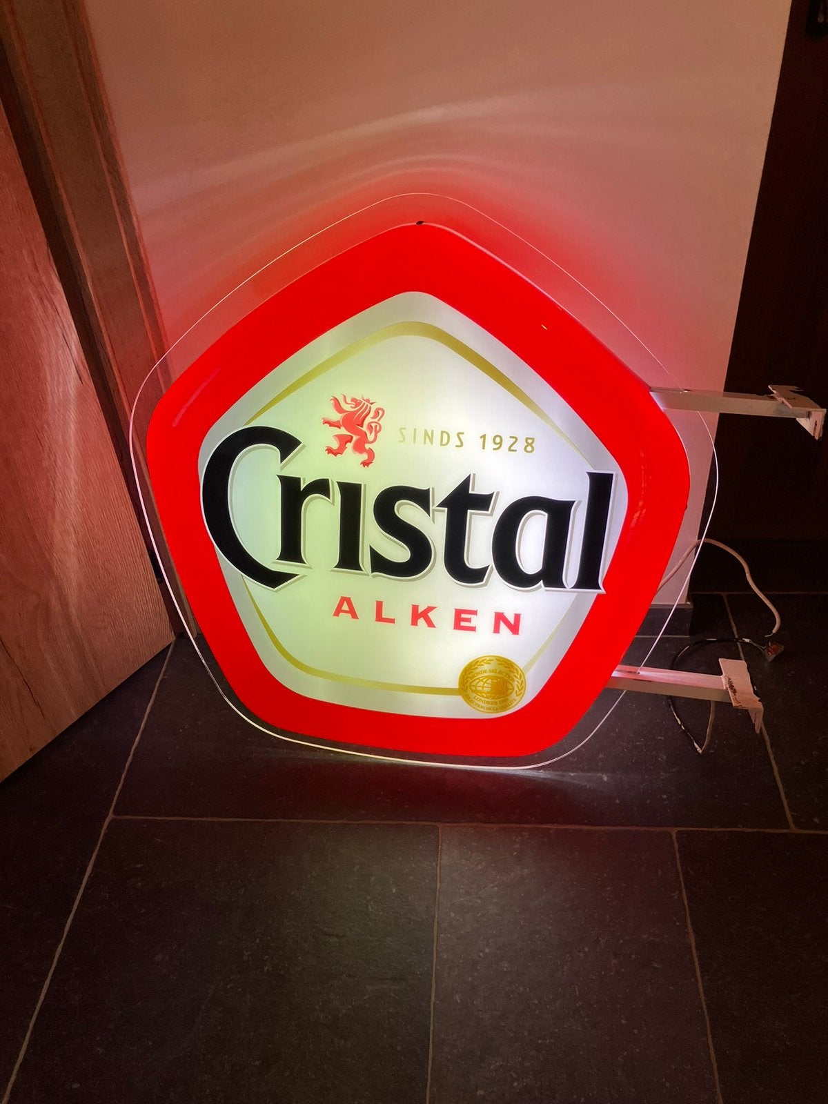 Lichtreclame Cristal Alken, Ophalen, Zo goed als nieuw