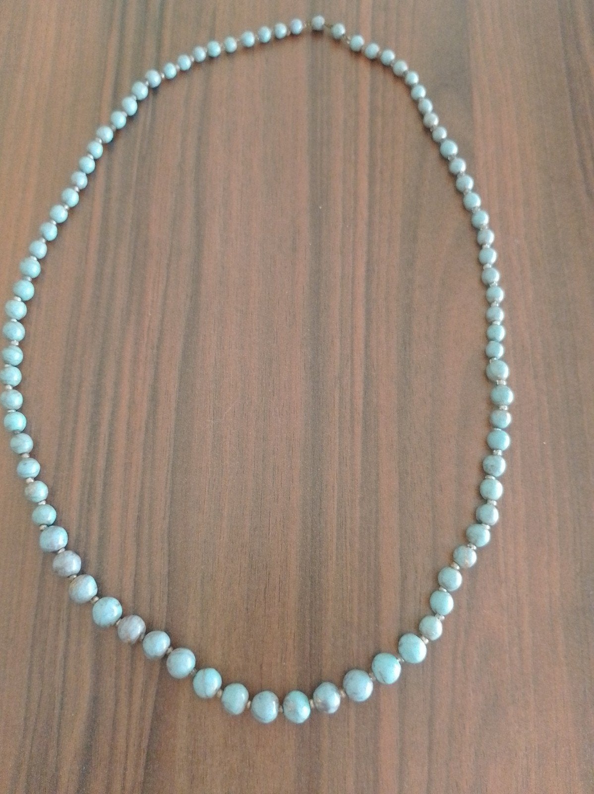 Oude turquoise natuursteen ketting, Ophalen of Verzenden