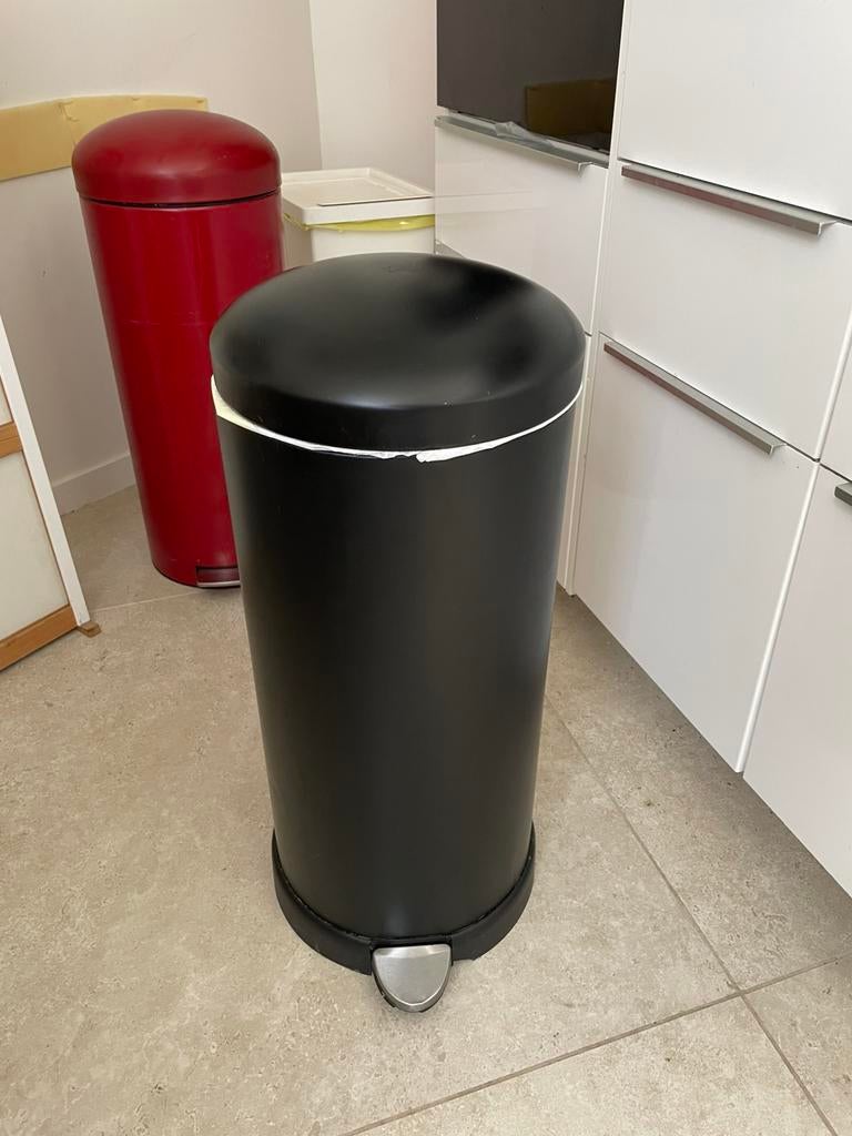 Metalen pedaalemmer voor de keuken, 50/60L, Ophalen, Gebruikt, Met pedaal, 50 tot 75 cm