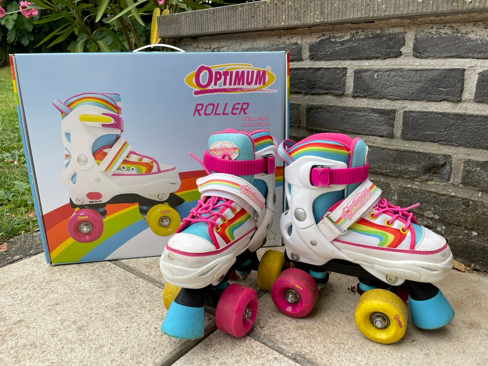 Optimum rolschaatsen maat 28-31, Enlèvement, Réglable, Utilisé, Enfants