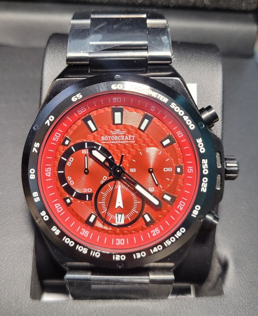 Rotorcraft Raptor RC7103 Sport Chrono Nieuw! t.w.v €509-,, Ophalen of Verzenden, Waterdicht, Nieuw, Zwart