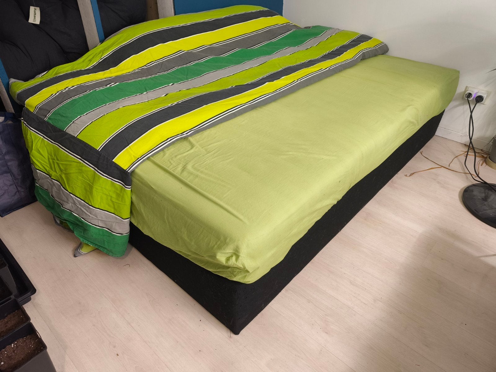 Boxspring 140x200, Ophalen, Gebruikt, Zwart, 140 cm