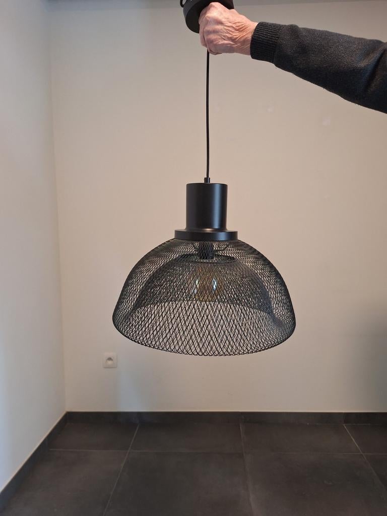 Industriële hanglamp zwart – metalen mesh – moderne look, Ophalen