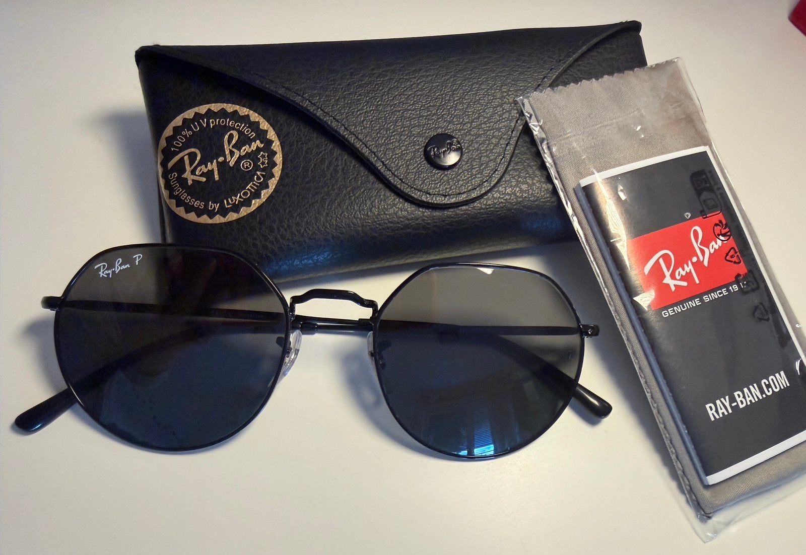 Ray-Ban Jack RB3565 002/48 Polarized Sunglasses, Handtassen en Accessoires, Zonnebril, Zwart, Nieuw, Ophalen of Verzenden