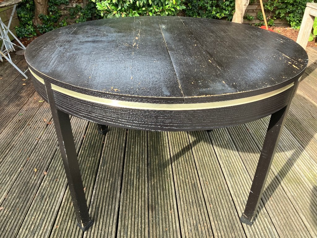Ronde tafel omvormbaar ovaal, Ophalen, Gebruikt, 100 tot 150 cm, Vijf personen of meer