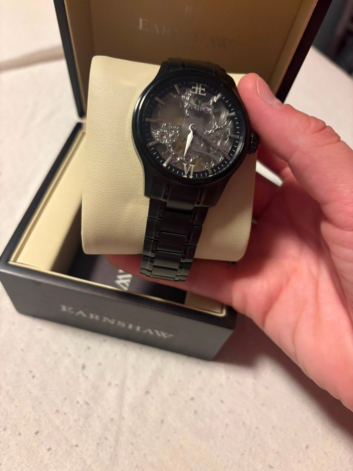 Prachtig Earnshaw 1805 skeleton horloge in volledig zwart. ️, Handtassen en Accessoires, Ophalen, Zo goed als nieuw