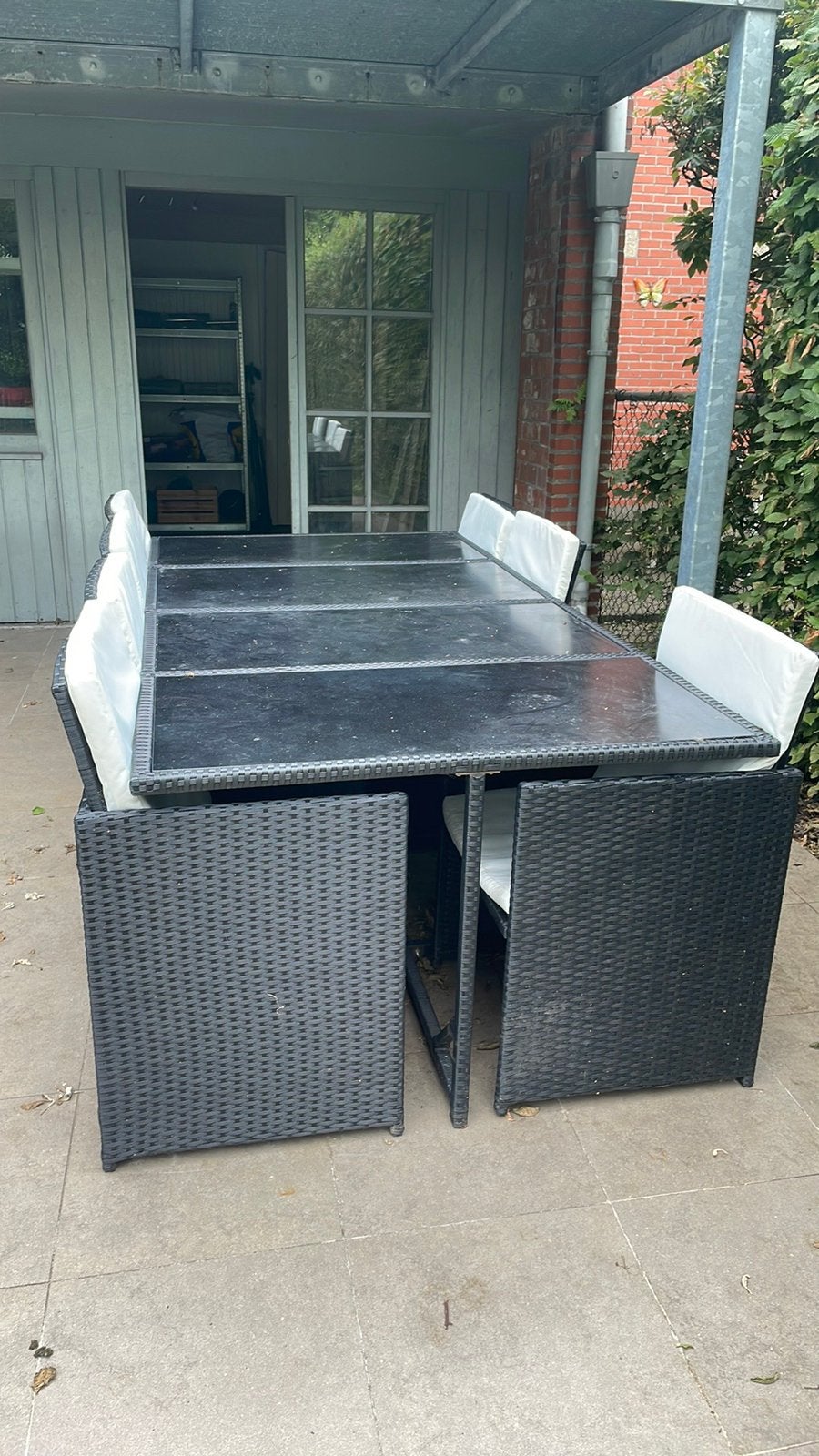 Rotan zitgroep Palma 8+4+1, variant 2, Tuin en Terras, Tuinmeubel-accessoires, Ophalen, Gebruikt