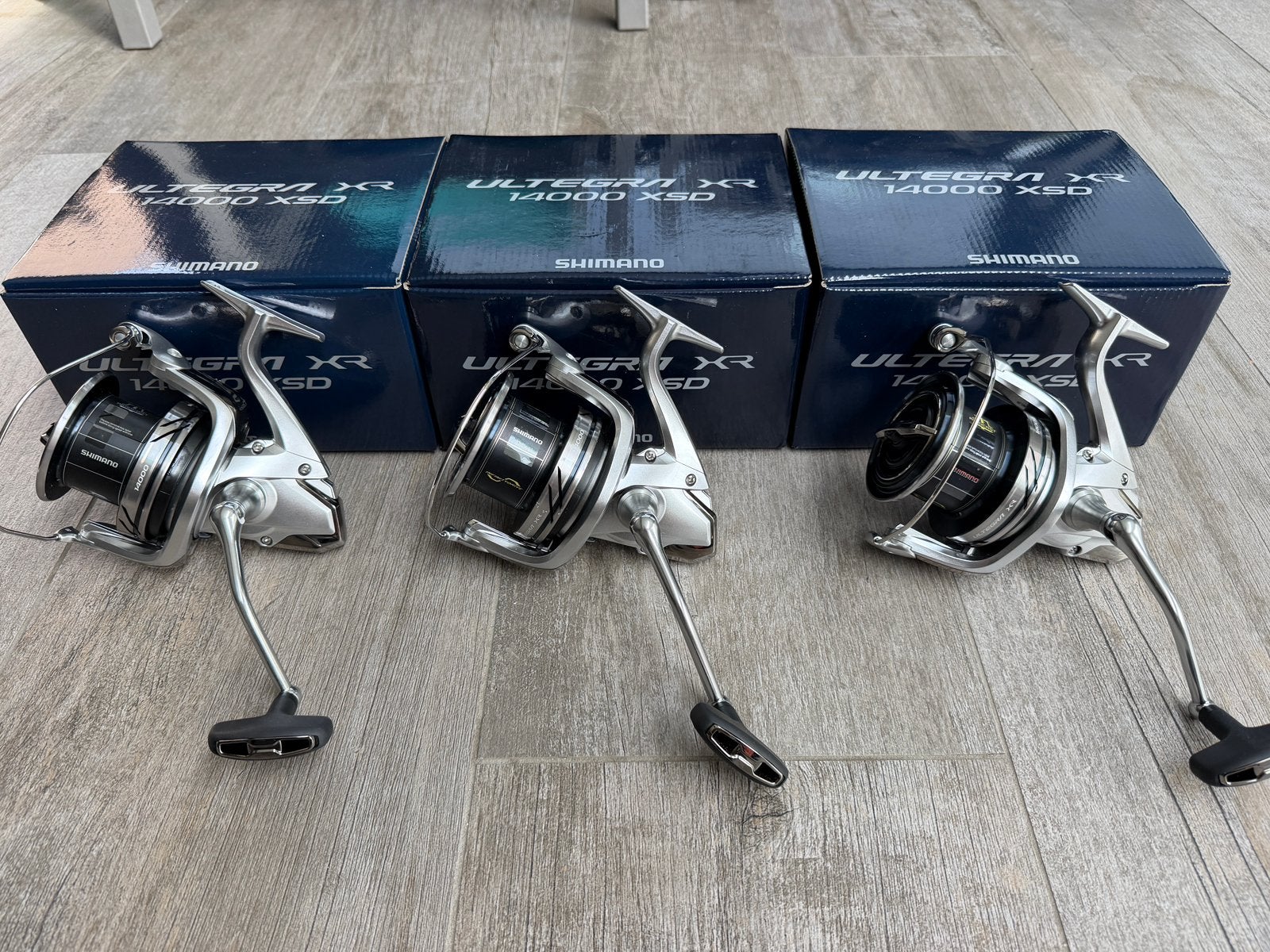 3 x Shimano Ultegra 14000 XR XSD, Sports nautiques & Bateaux, Pêche à la ligne | Carpes, Comme neuf, Moulinet, Enlèvement ou Envoi