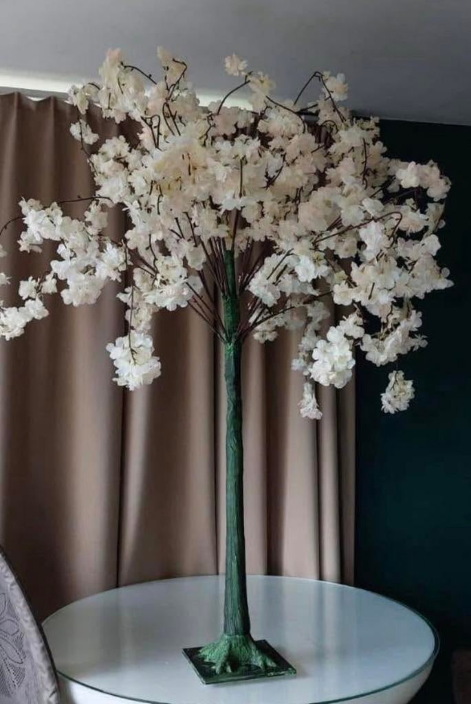 Mooie kunststof Sakura boom met witte of roze of champagne, Huis en Inrichting, Woonaccessoires | Kunstplanten en Kunstbloemen