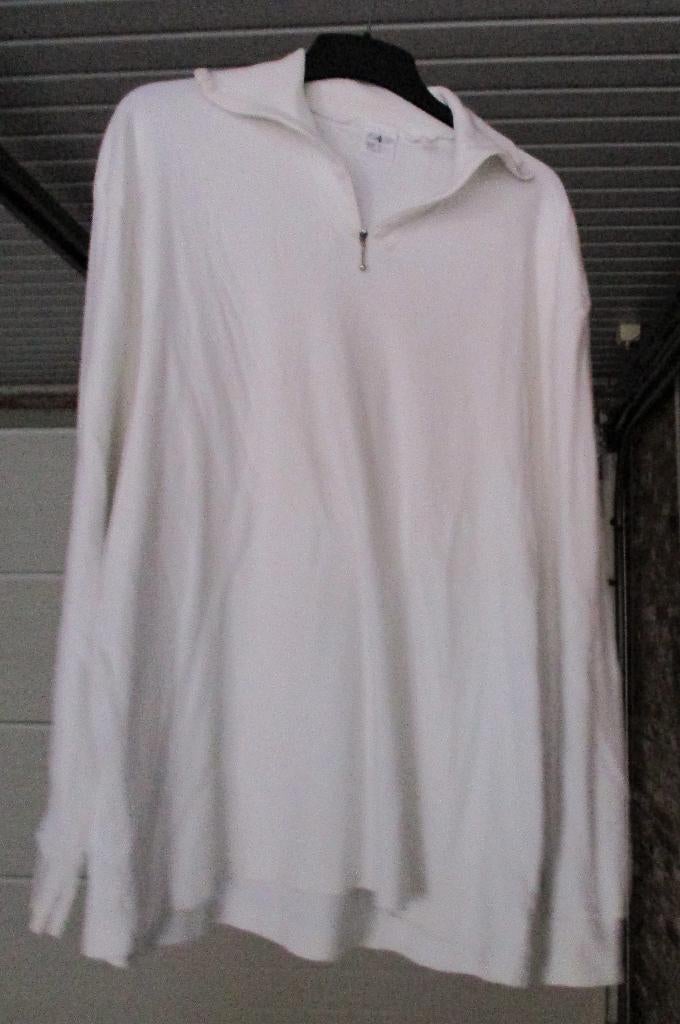 Pull/pull blanc à fermeture éclair courte mt 48, Enlèvement ou Envoi, Comme neuf, Blanc, Pull ou Veste