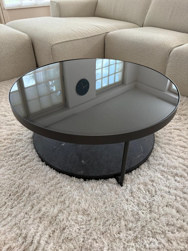 Salontafel te koop, Huis en Inrichting, Tafels | Salontafels, Ophalen, Zo goed als nieuw, Rond, Glas