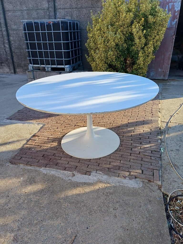 Vintage ronde tafel, Ophalen, Gebruikt, 150 tot 200 cm, Rond
