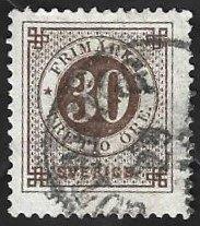 1 Postzegel Zweden 1886 Cirkel met cijfer, Enlèvement ou Envoi, Suède, Affranchi