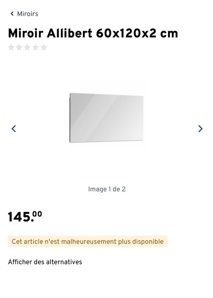Spiegel badkamer Allibert 120cm, Huis en Inrichting, Badkamer | Badkamermeubels, Ophalen, Nieuw