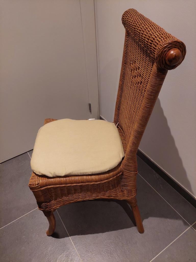 Rieten stoelen met kussens 7 stuks, Ophalen