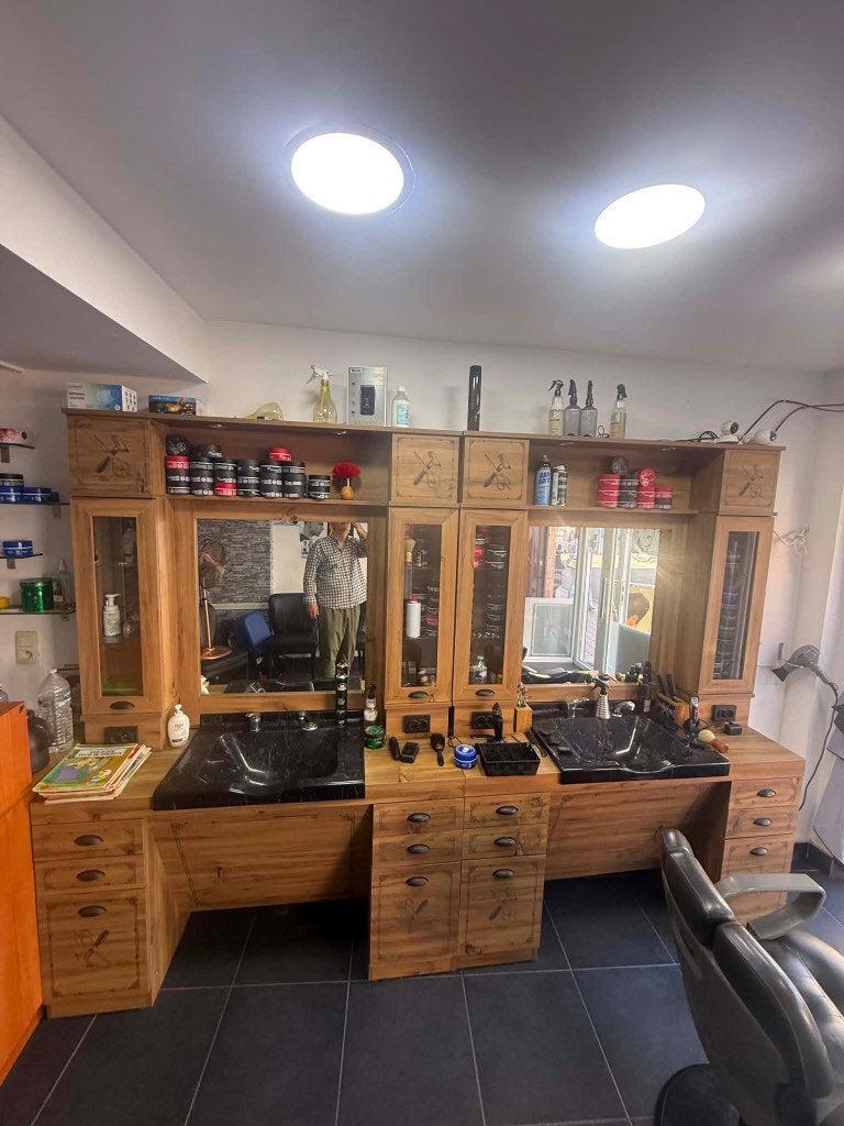 professionele kaptafel 2 st een stoel toonbank, Enlèvement, Comme neuf, Deux