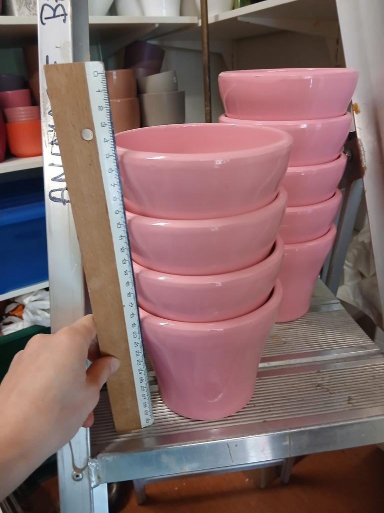 Roze bloempotten, Ophalen