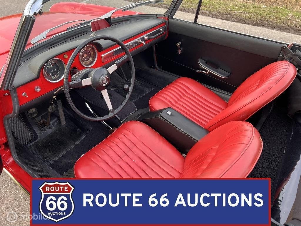 Fiat 1200 Spider | 1958 | Route 66 Auctions, Auto's, Oldtimers, Zwart, Bedrijf, Handgeschakeld, Overige carrosserie