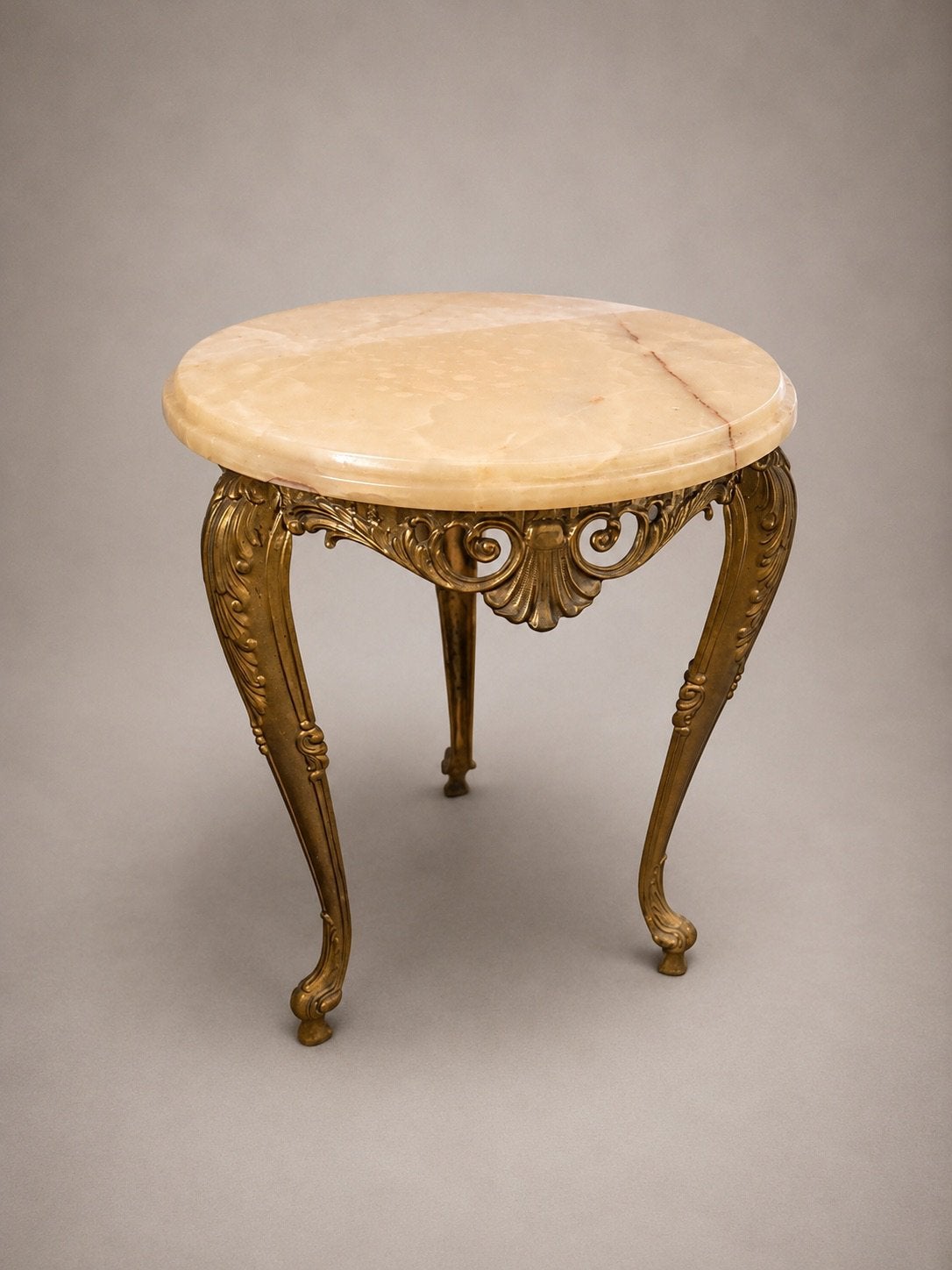 Antiek bijzettafeltje in Louis XV stijl met onyx blad, Ophalen