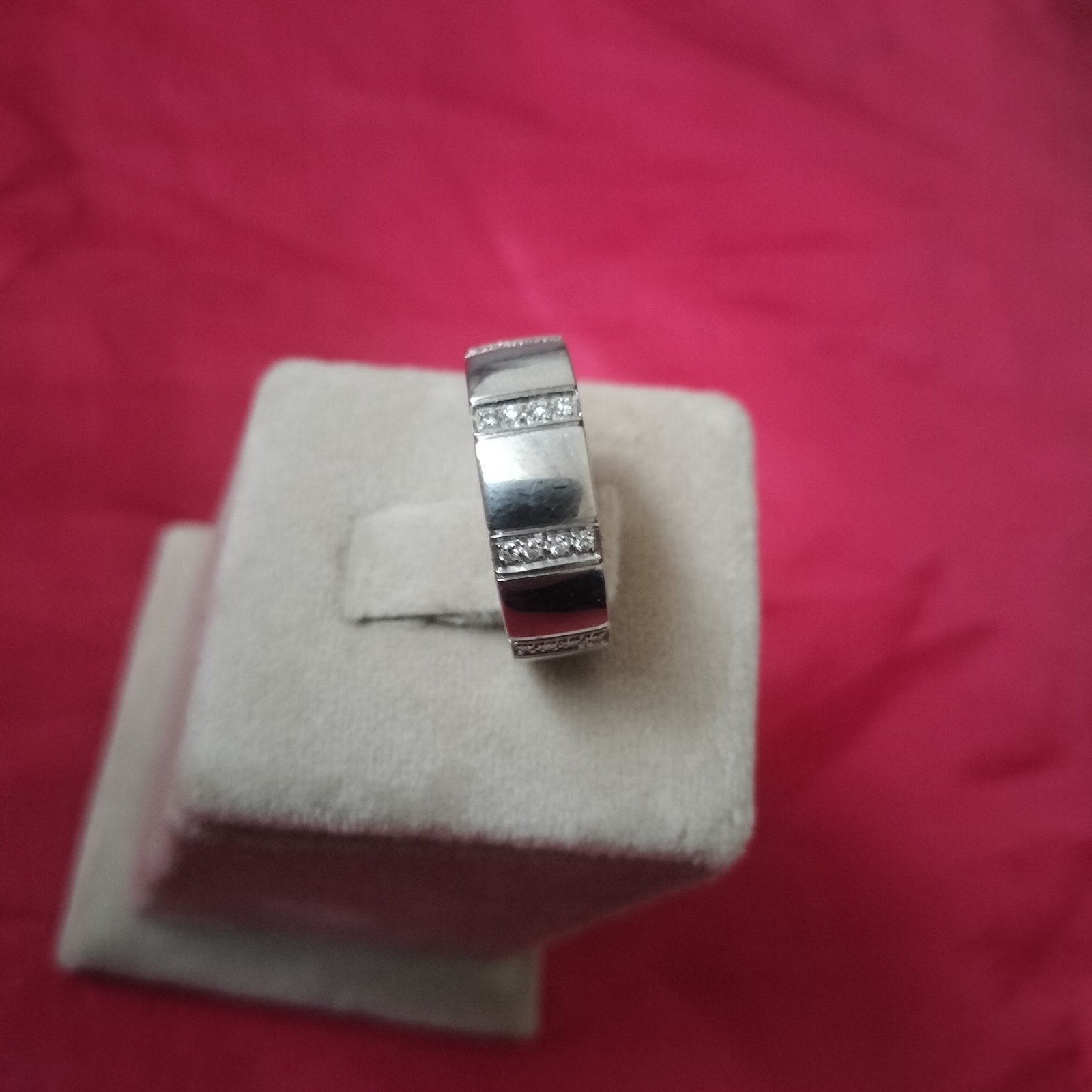 bague or blanc et diamants Alcoro italy, Handtassen en Accessoires, Ringen, Ophalen of Verzenden, Wit, Goud