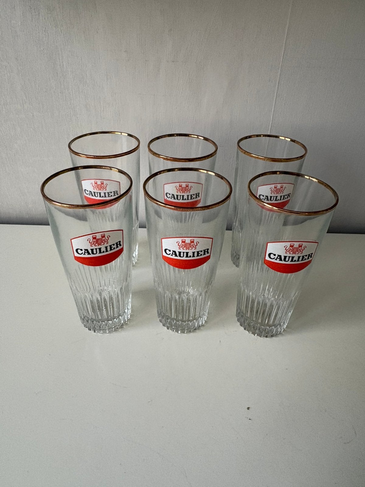 6 anciens verres  CAULIER, Collections, Enlèvement ou Envoi, Comme neuf