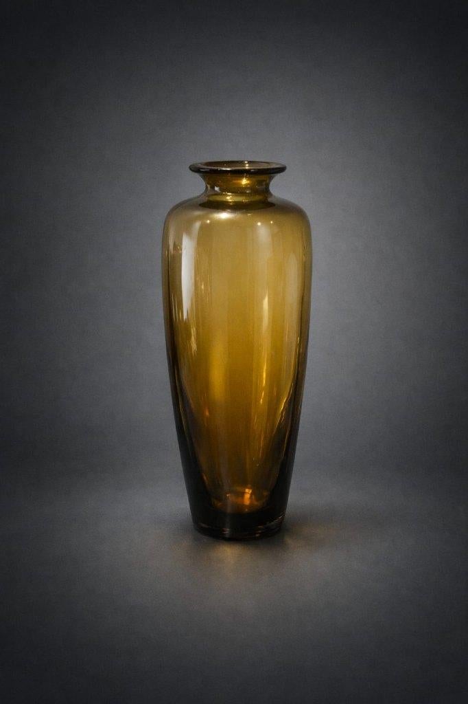 Vase Murano en verre ambré soufflé à la bouche., Enlèvement ou Envoi