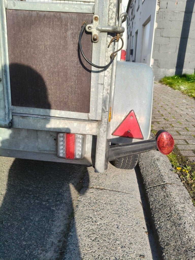 Remork Dubbelasser met Ledverlichting en Loofnetten., Ophalen, Gebruikt
