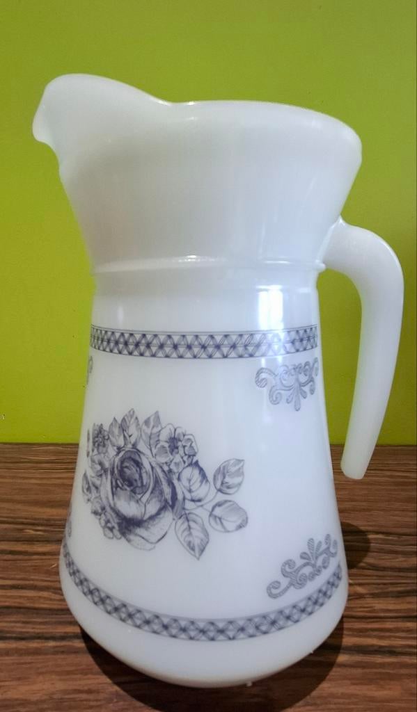 Vintage Arcopal Honorine koffiekan/waterkan blauw/wit, Ophalen of Verzenden