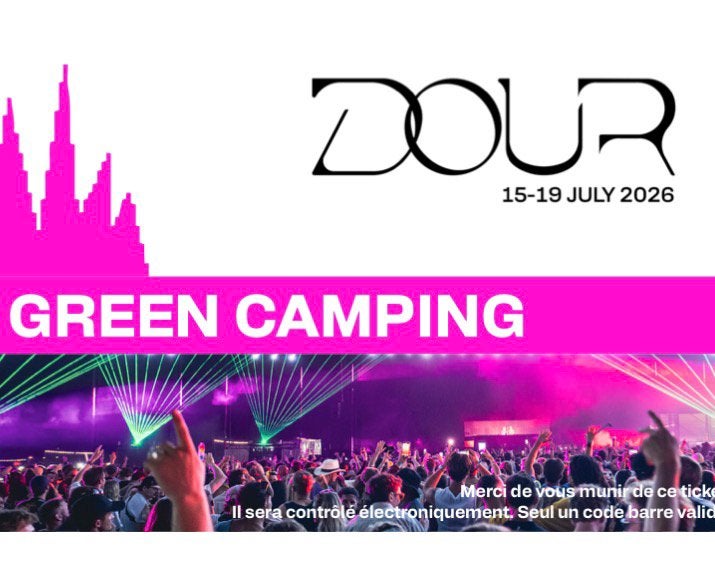 2 tickets voor GREEN CAMPING festival DOUR, Twee personen, Meerdaags