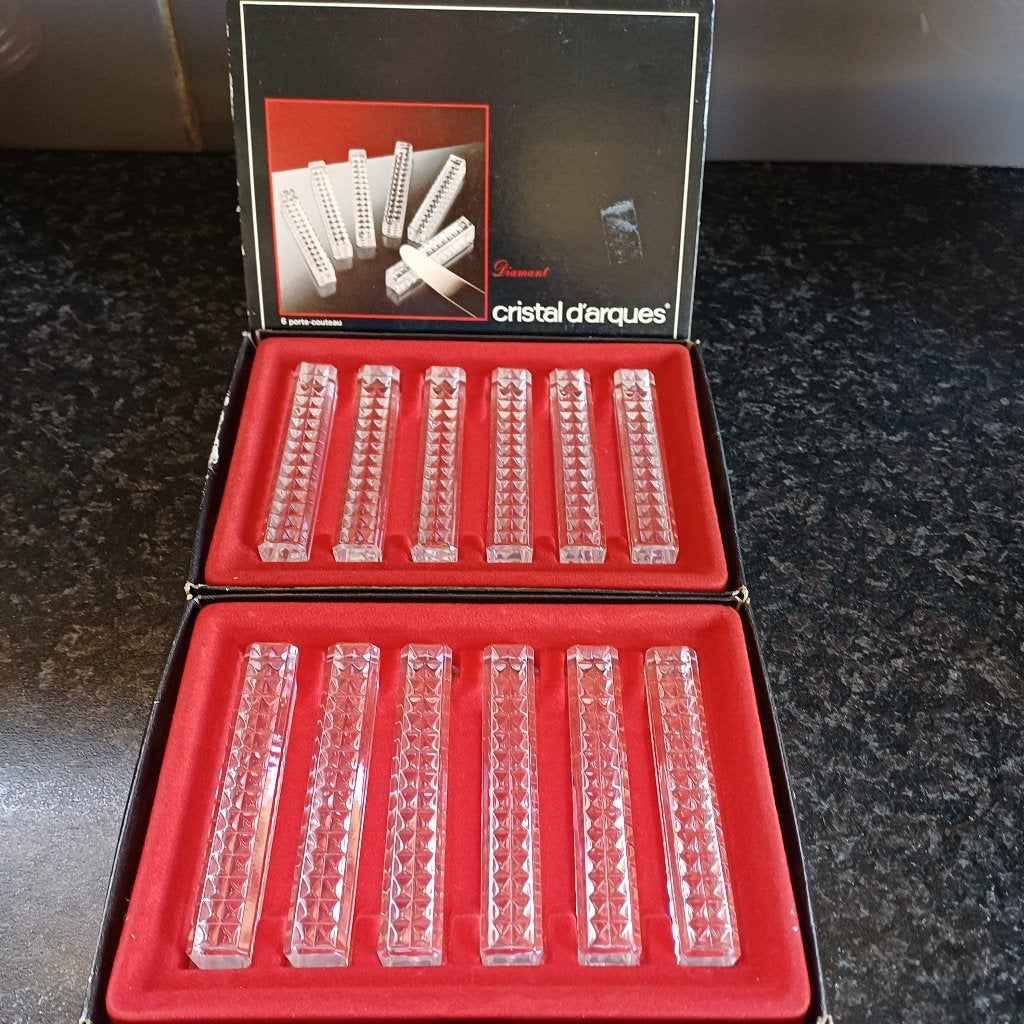 12 vintage kristallen bestekleggers, Antiek en Kunst, Ophalen of Verzenden