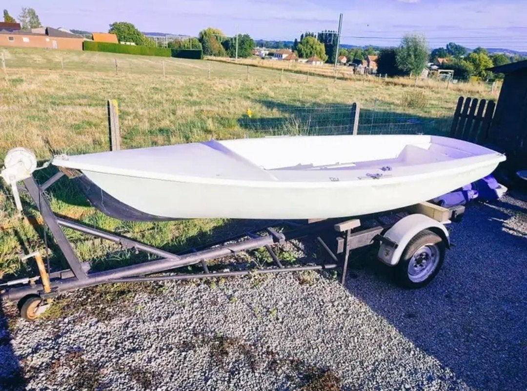 Open motorboot met stalen trailer, Watersport en Boten, Ophalen, Gebruikt, 4 m, 1 m