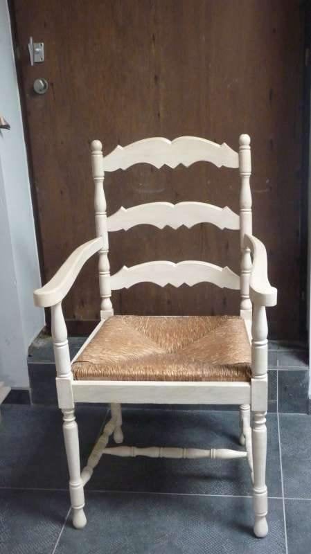 Eiken armstoel met rieten zitting, Antiek en Kunst, Ophalen