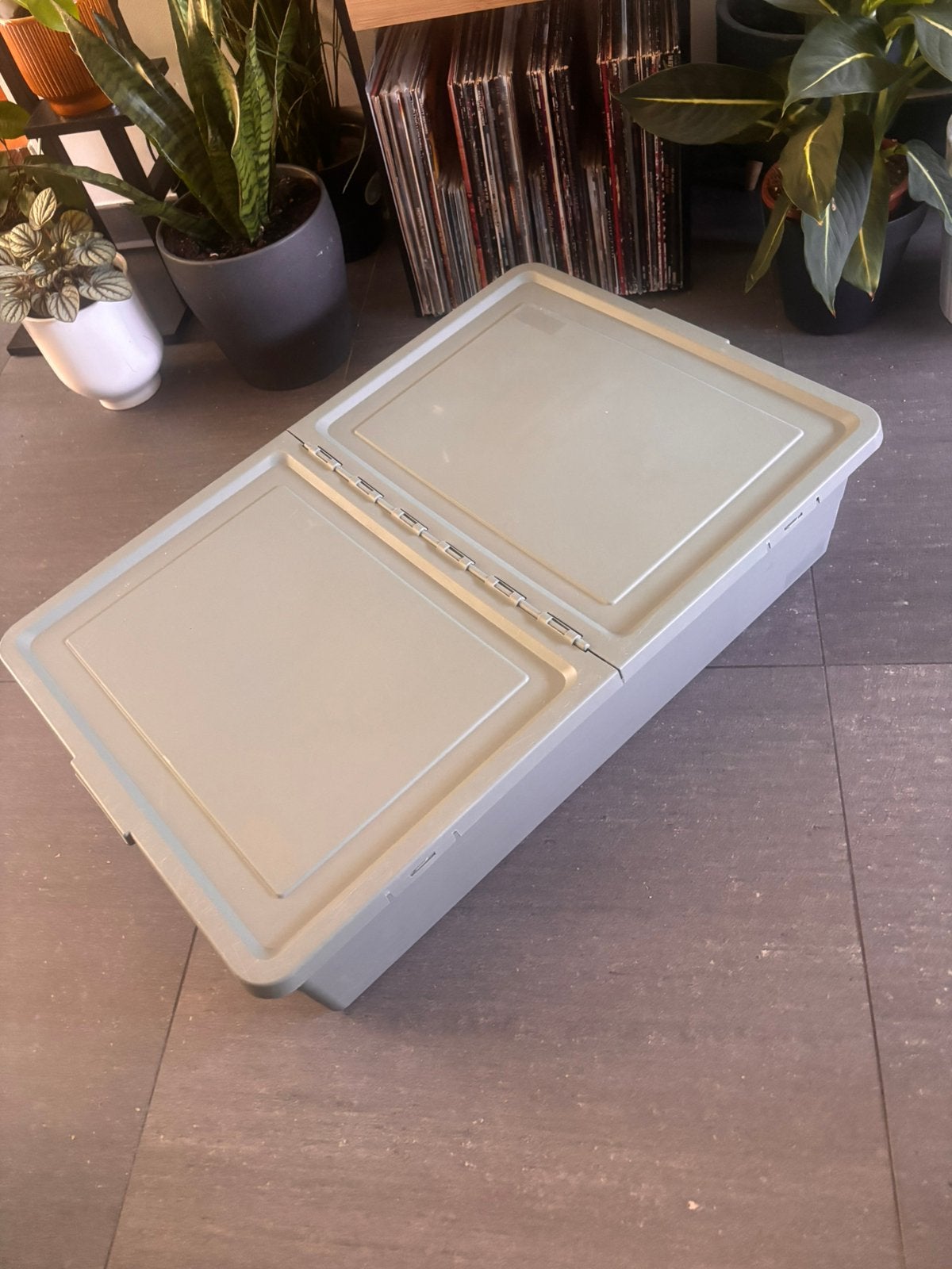 Boîte de rangement Sockerbit Ikea vert kaki, Enlèvement, Comme neuf