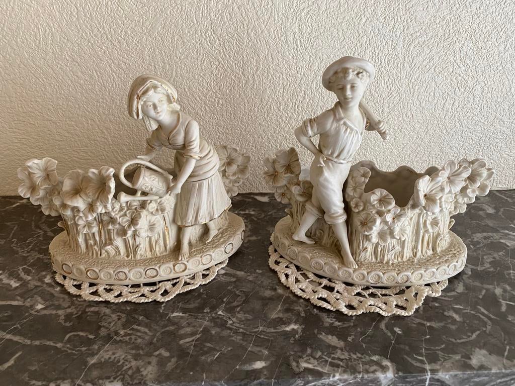 Koppel porceleinen beeldjes., Antiek en Kunst, Ophalen