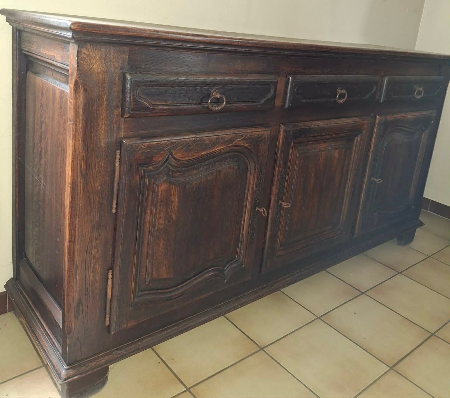 massief eiken eetplaats met 6 stoelen, Huis en Inrichting, Ophalen