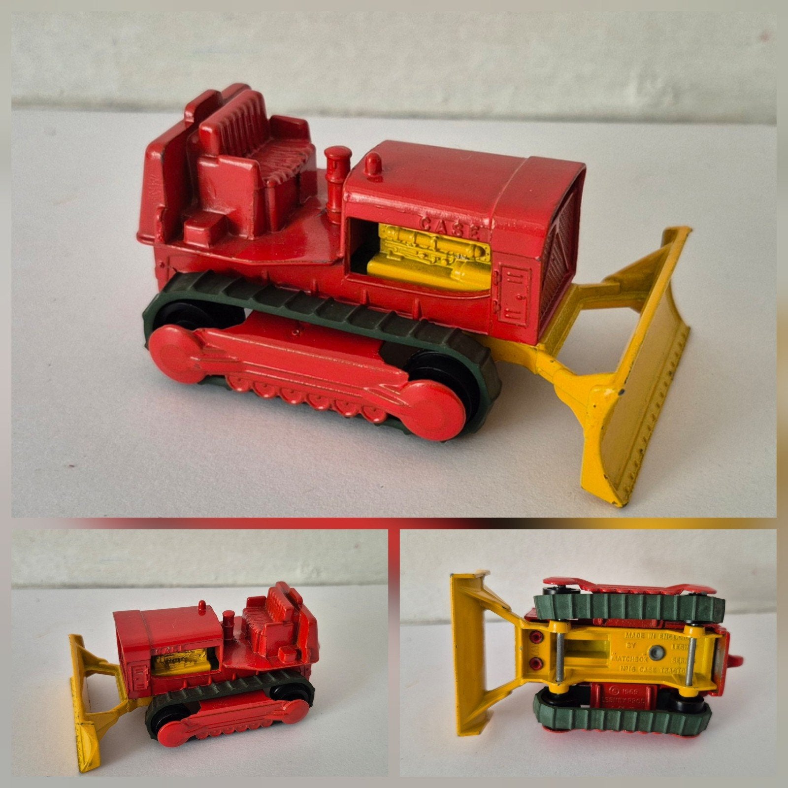 Matchbox Lesney 16-D 1969 Case Bulldozer, Enlèvement ou Envoi, Utilisé, Tracteur et Agriculture