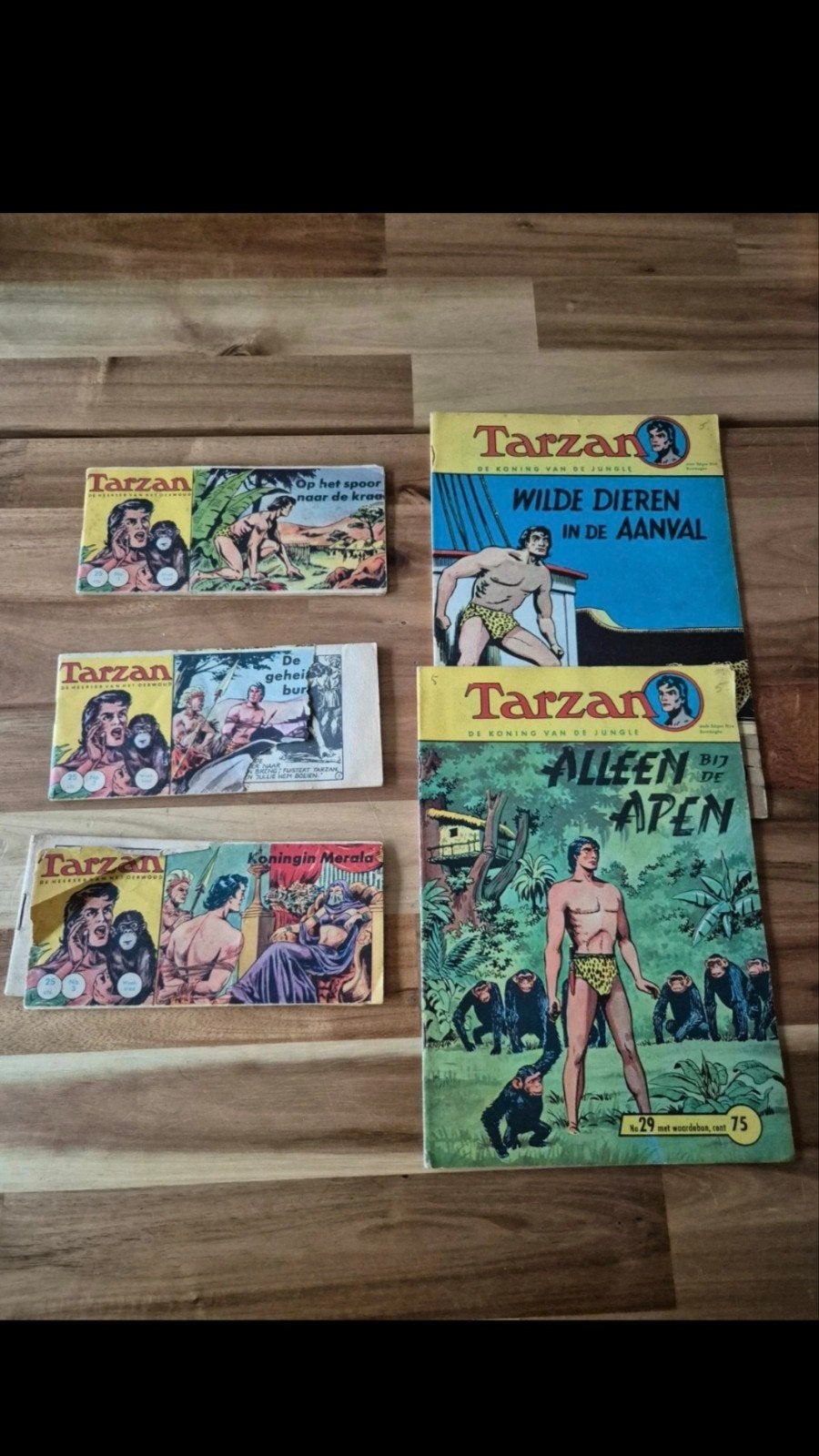 Vintage Tarzan 1961 – lot 5 strips – verzamelaarsobject, Boeken, Meerdere stripboeken, Ophalen of Verzenden, Gelezen