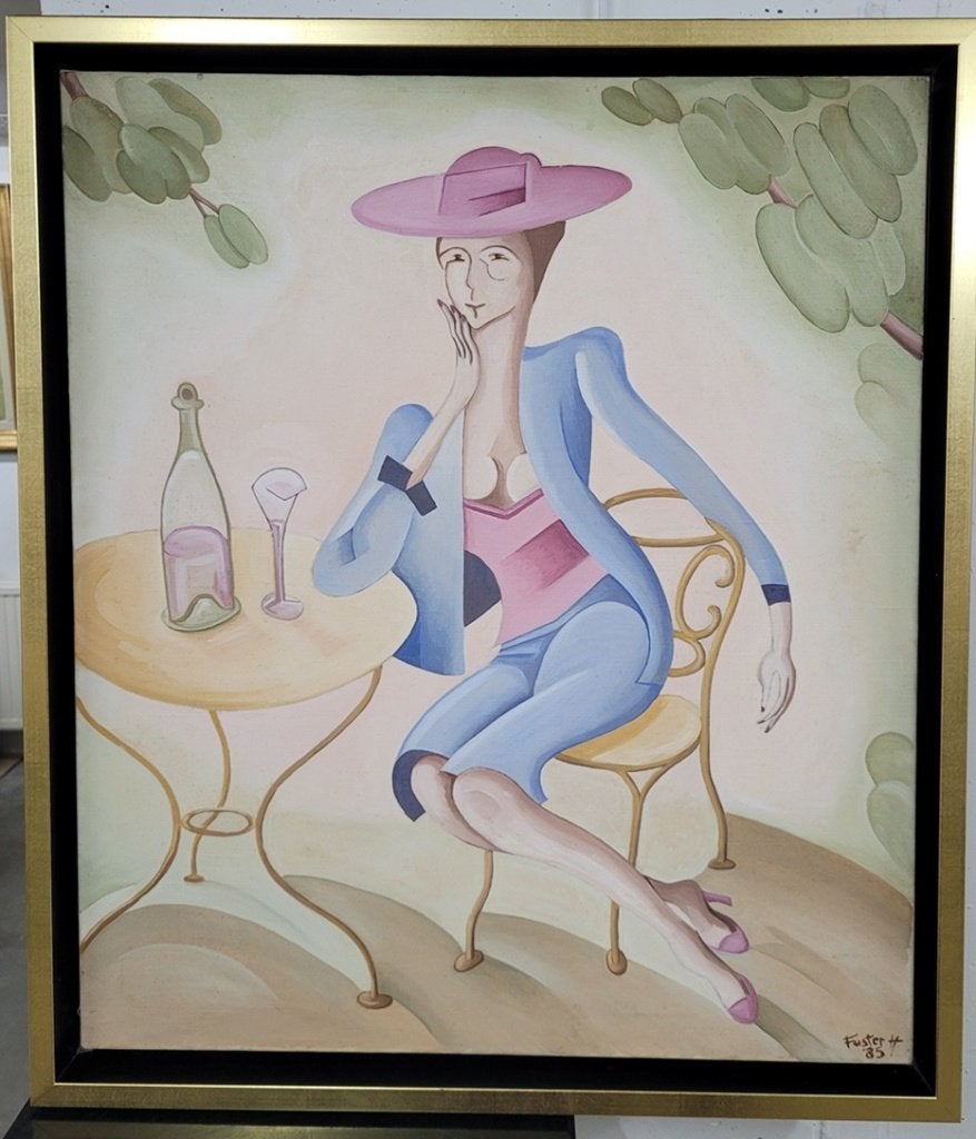 Harry FASTER, het aperitief, Antiquités & Art, Art | Peinture | Classique, Enlèvement ou Envoi, Encadré, Peinture à l'huile, Toile