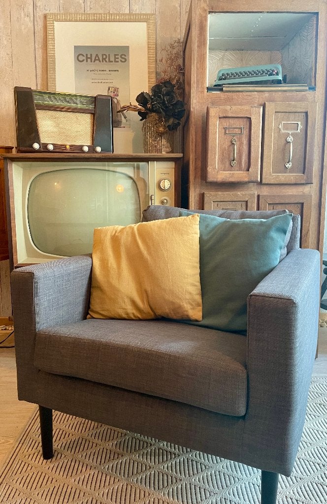 Fauteuil IKEA FRIHETEN – Gris Skiftebo – Très bon état, Huis en Inrichting, Fauteuils, Ophalen, Gebruikt, Minder dan 75 cm, Ikea scandinave contemporain