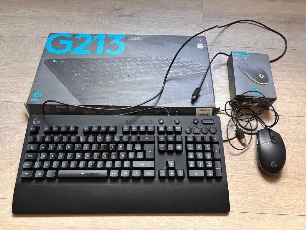 Gaming toetsenbord AZERTY-BE & muis met USB aansluiting, Computers en Software, Toetsenborden, Ophalen, Logitech G, Ergonomisch